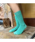 95% Fine Merino Wool Quilted Health Sock | Aqua Green